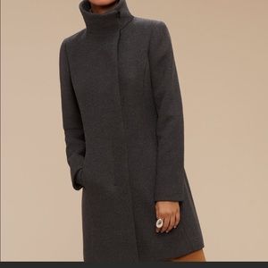 Babaton aritzia wool collar black pea coat